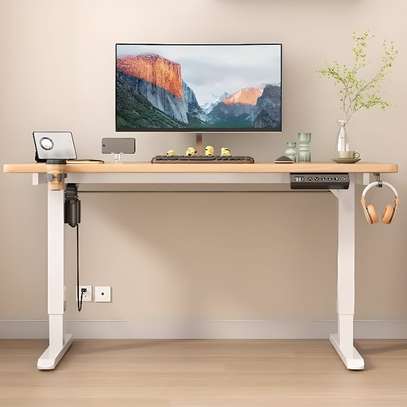 Standing Desks: Natural Wood Desk with Flexible Height image 5
