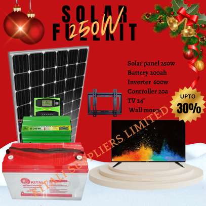 250w solar fullkit with tv 24" image 1