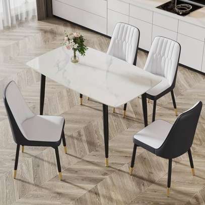 Dining Set; 4 Seater Marble Dinner Set image 1