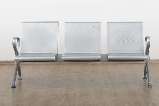 3-Seater Steel Reception Bench image 2