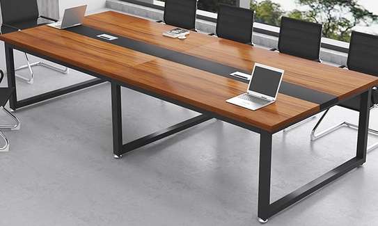 Office Table; Cable Management Cutouts Boardroom Table image 3