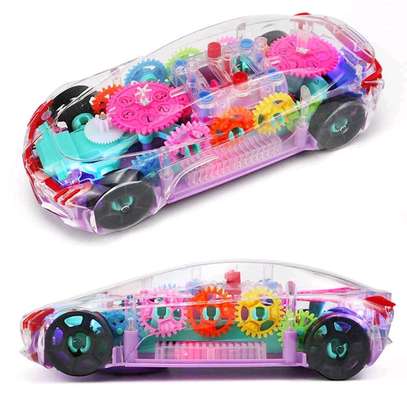 Transparent Concept Racing Car with 3D Flashing Lights car with functions: Forward/ Backward, Stop. Unique Design - Transparent design, one can see the gear inside, helps the kids to know mechanical concept.   999/- image 1