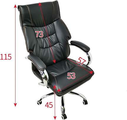 Office Chair: Leather Non Discomfort Recline Chair High Back image 2