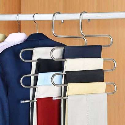 4 Pieces Set S Type 5-layer Metallic Trouser Hanger image 1