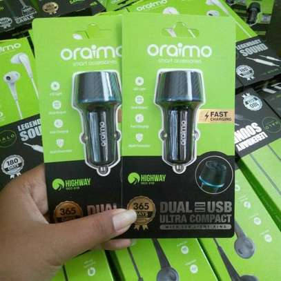 ORAIMO OCC-21D CAR CHARGER 2 in 1 DUAL USB PORTS + 2 in 1 Lightning n Microusb Cable image 4