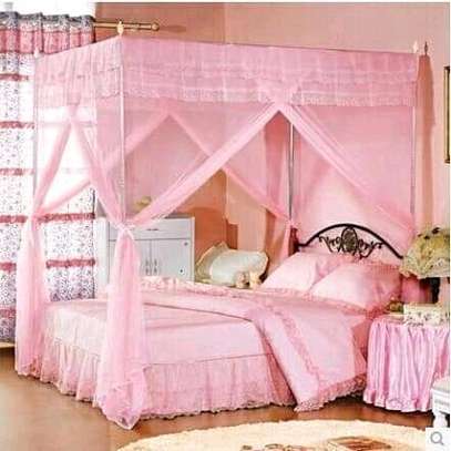Pink, purple, white,cream four stand mosquito nets image 2