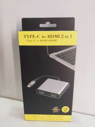 2 In 1 USB-C To Dual 4K 60HZ HDMI Multi Monitor Adapter Conv image 3