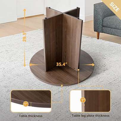 Modern Style Sleek Wooden Round Table image 2