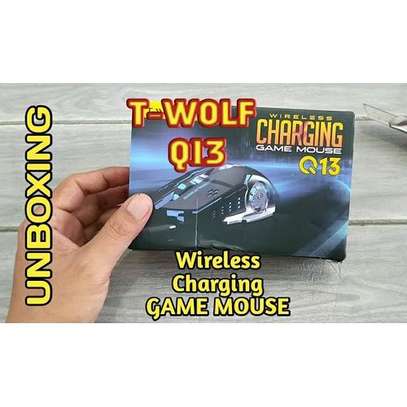 T-WOLF Q13 Wireless Rechargeable Black Gaming Mouse image 1