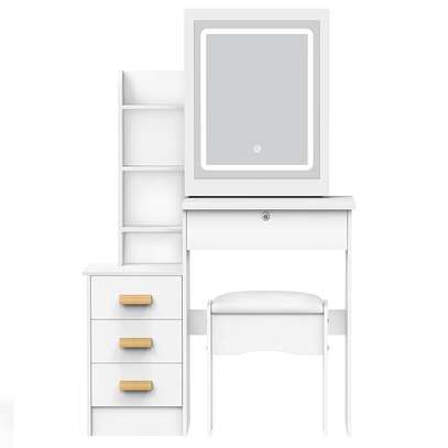 Cosmetic Bedroom Table with Mirror and Stool image 5