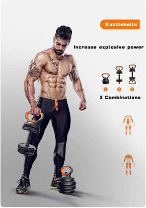6 In 1 Dumbbell And Kettle Bell Exercise Set 40 KG image 2