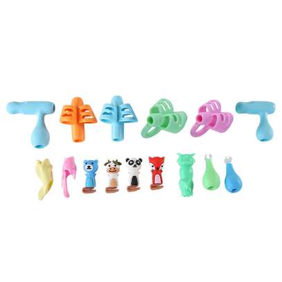 Kids Writing Pencil Holder Rubber Children Pen Grip Set image 1