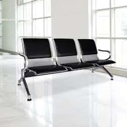 3-Seater Metal Waiting Bench – Airport & Public Use image 1