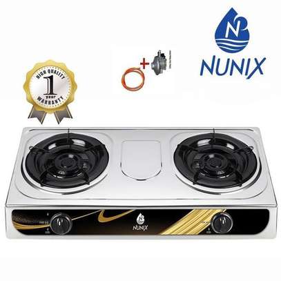 Nunix Two Burners+6KG Regulator+Pipe+CLIP image 1