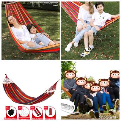 Stripped outdoor hammock image 1