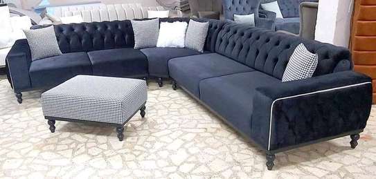 Modern six seater three piece sectional couch image 1