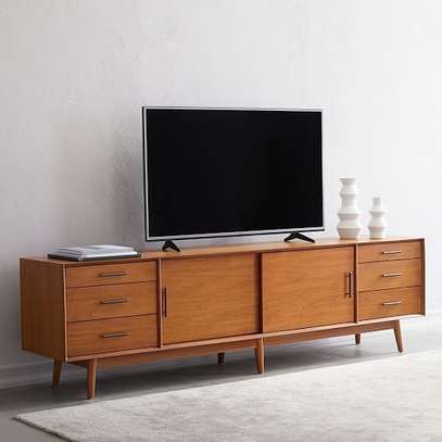 mahogany tv console image 1