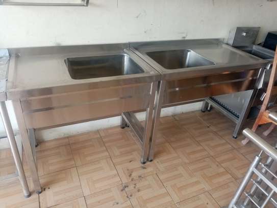 stainless steel double bowl sink. image 3