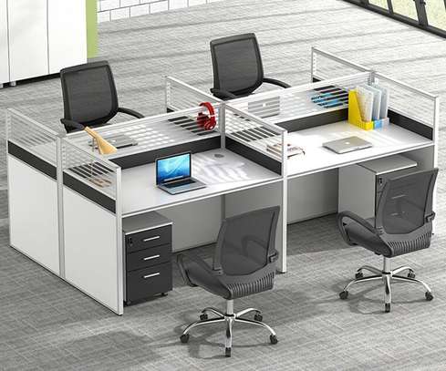 OFFICE DESK: 4 Way Office Workstation Desk image 6