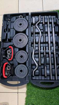 58KG Adjustable Dumbbell and Barbell Set with Case image 1