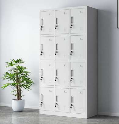 Durable 12-Locker Steel Office Cabinet for Secure Storage image 1