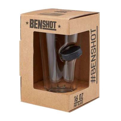 BenShot Hockey Puck Glasses - 16oz - Made in the USA image 1