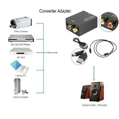 Fiber Optic Toslink To 2-RCA AV Audio Converter image 2