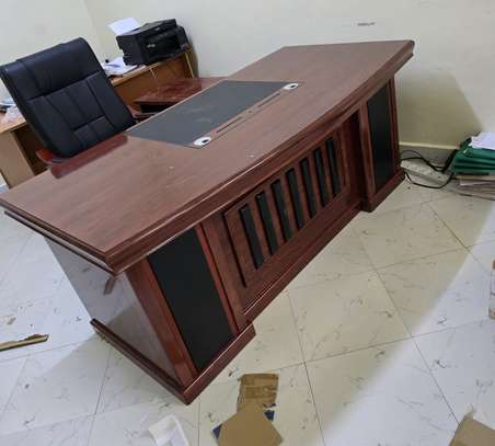 Office Desk;  1800mm Office Desk in Mahogany image 3