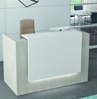 OFFICE DESK:  White Reception Office Desk image 4