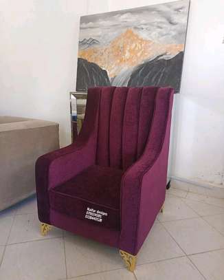 Modern one seater purple sofa set image 1
