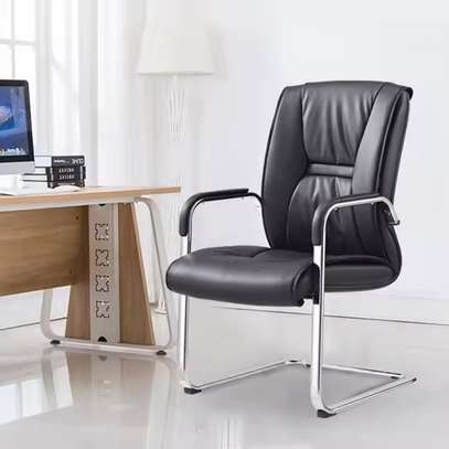 Ergonomic Leather Executive Guest Chair image 1