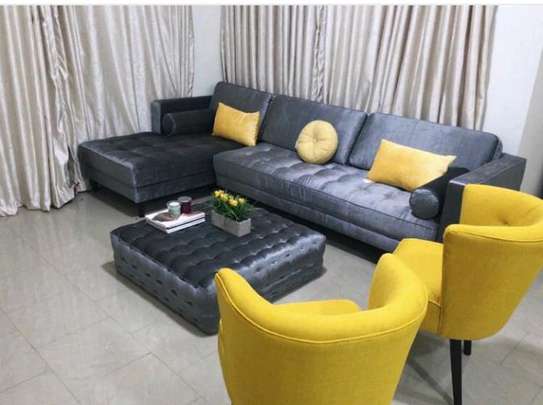 L shape with accent chairs image 2