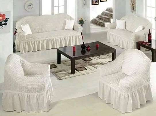 White Stretchable Turkish Sofa Covers image 5
