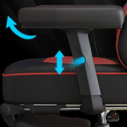 Office Chair: Cream Red Blue Gaming Chair With Pillow image 5