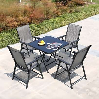 Outdoor Folding Dining Table and Chair Set image 1