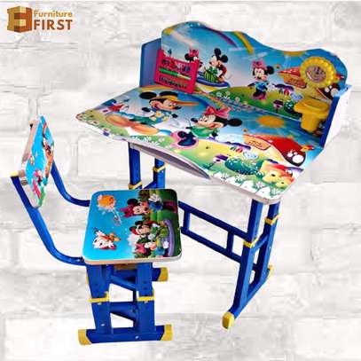 Toys Furniture House Kids Study Table and Chair Set of 2 image 1