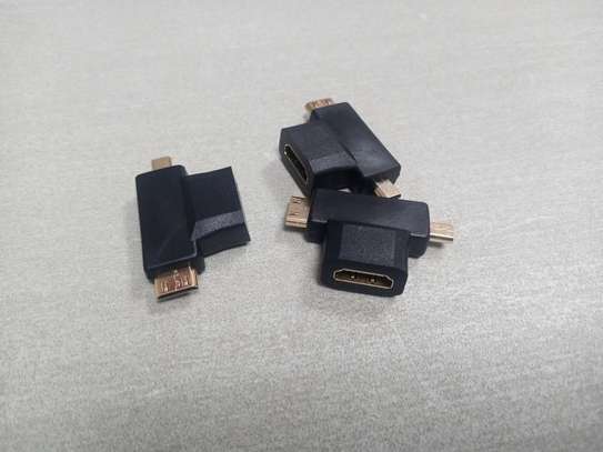 HDMI (female) to Micro HDMI (male) and Mini HDMI (male) image 1