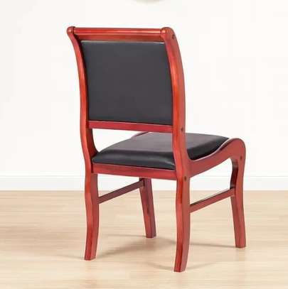 Office Chair; Mahogany Legs Executive Visitors Chair image 3
