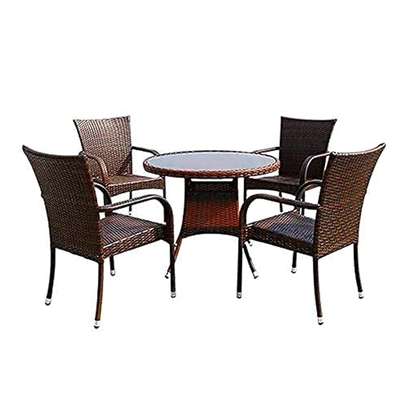4 Piece Armrest Rattan Outdoor Chairs image 4