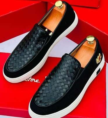 Slipon Haris Casual Official Premium  Leather Black Shoes image 1