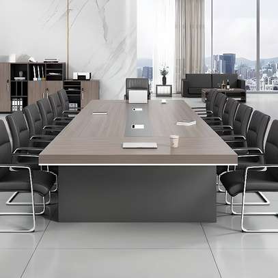 Modern Executive Conference Table Set – Solid Wood image 2