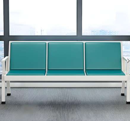 Office Bench: Green Heavy Duty Leather Bench image 2