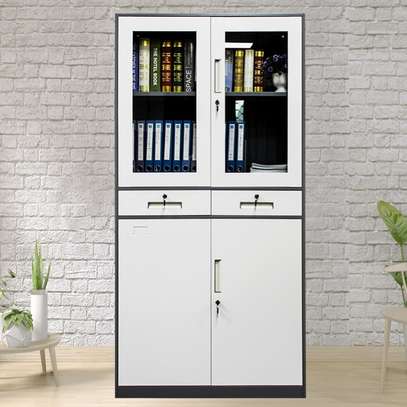 2-Door Metal Filing Cabinet with Lock and Glass Panels image 5