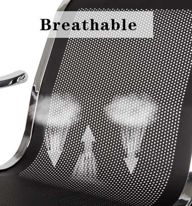 Office Bench: Black 3-Seater Office Waiting Chair image 5