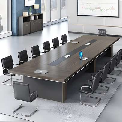 Boardroom Table: 3000mm Gray Executive Advanced Boardroom image 3