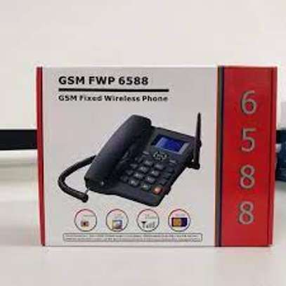 GSM Fixed Wireless Phone With SIM Card Slot - Black image 2