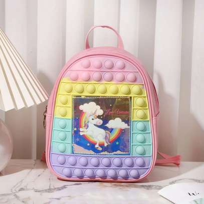 Kids school bag Silicone Toys Pop It Backpack Children's image 6