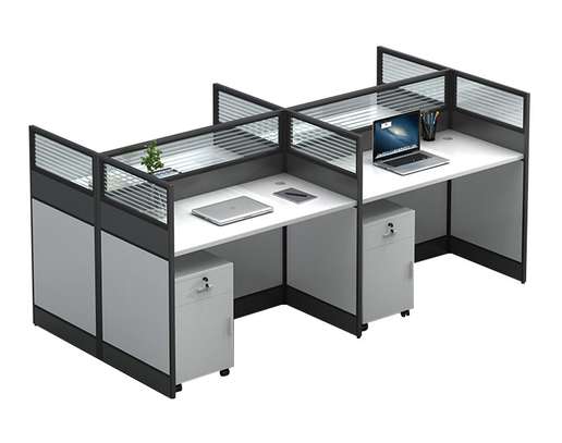 Office Desk : Modern Workstation of 4 with Open Space image 3