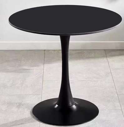 Office Table:  Black Round Marble Dining Table image 1
