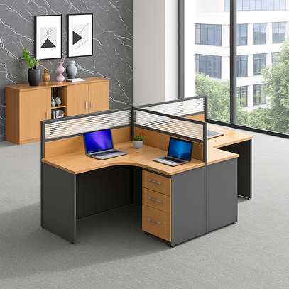 2 Way Curved Modular Imported Office Workstation Desk image 5